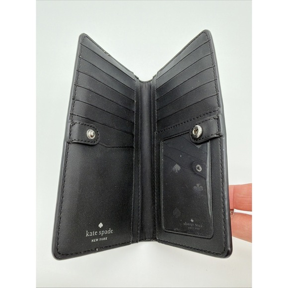 Kate Spade Staci Wallet Colorblock Slim Bifold Nimbus Grey Clutch Organizer - Picture 6 of 14